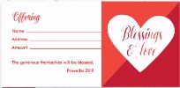 Offering Envelope-Blessings & Love (Pack Of 100)