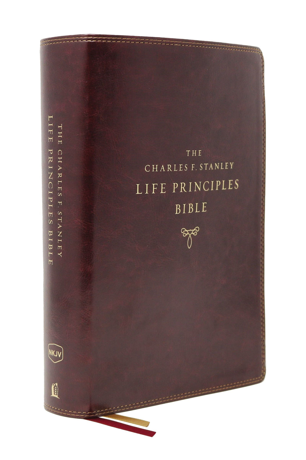NKJV Charles F. Stanley Life Principles Bible (2nd Edition) (Comfort Print)-Burgundy Leathersoft