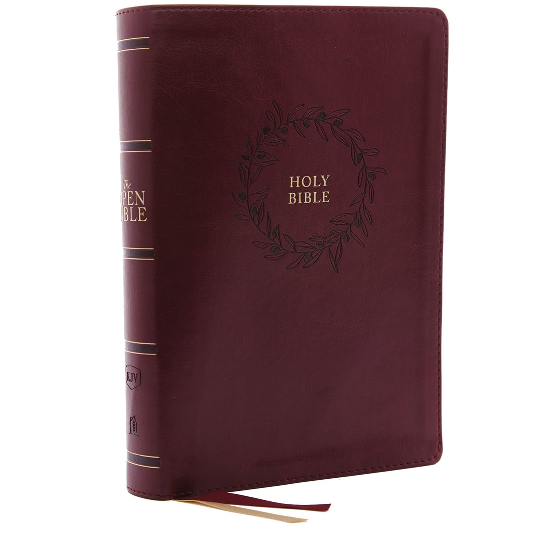 KJV Open Bible (Comfort Print)-Burgundy Leathersoft