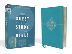 NIV Quest Study Bible (Comfort Print)-Teal Leathersoft