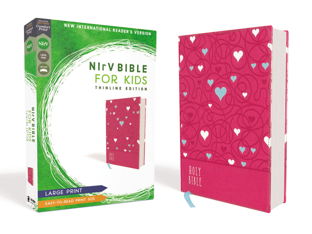 NIrV Bible For Kids/Large Print (Comfort Print)-Pink Leathersoft