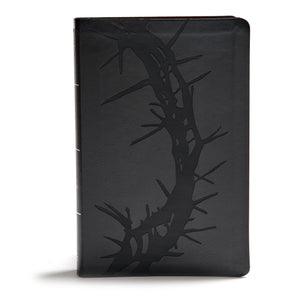 KJV Giant Print Reference Bible-Charcoal LeatherTouch