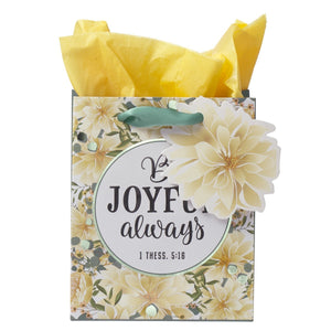 Gift Bag-Be Joyful Always w/Tag & Tissue-Extra Small