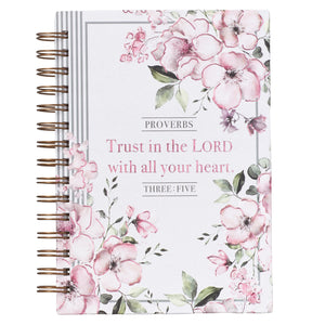Journal-Wirebound-Trust In The Lord-Pink Floral-Large