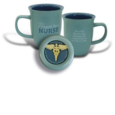 Mug-Grace Outpoured-Nurse-Teal/Blue Interior w/Coaster/Lid (14 Oz)