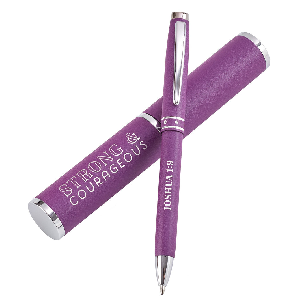 Pen-Strong & Courageous-Purple w/Case
