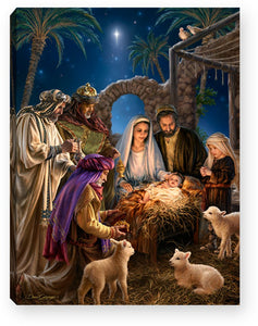 Mini Canvas-The Nativity-LED Tabletop w/Timer (8" x 6")
