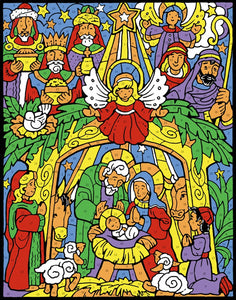Color Your Own Advent Calendar-Colorful Nativity (Color By Number w/Pencils) (11 x 14)