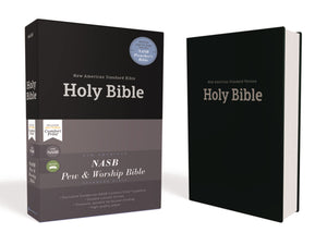 NASB Pew And Worship Bible (Comfort Print)-Black Hardcover