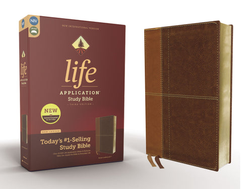 NIV Life Application Study Bible (Third Edition)-Tan/Brown Leathersoft