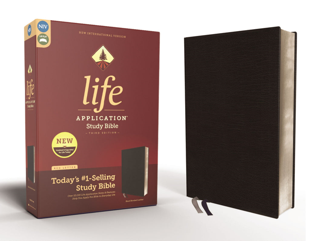 NIV Life Application Study Bible (Third Edition)-Black Bonded Leather