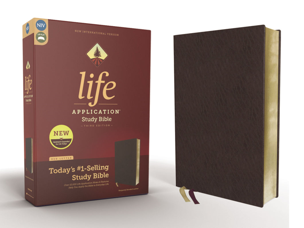 NIV Life Application Study Bible (Third Edition)-Burgundy Bonded Leather