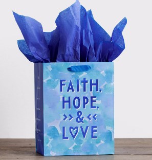 Gift Bag-Specialty-Faith  Hope  & Love-1 Corinthians 13:13-Medium
