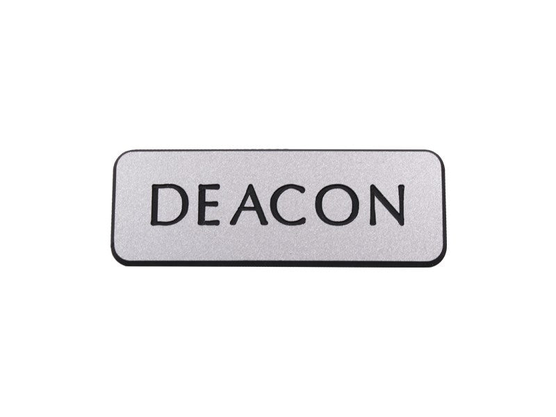 Badge-Contemporary-Deacon-Silver/Black-Pin Back