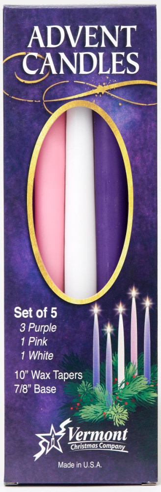 Advent Candle Set-3 Purple/1 Pink/1 White (10