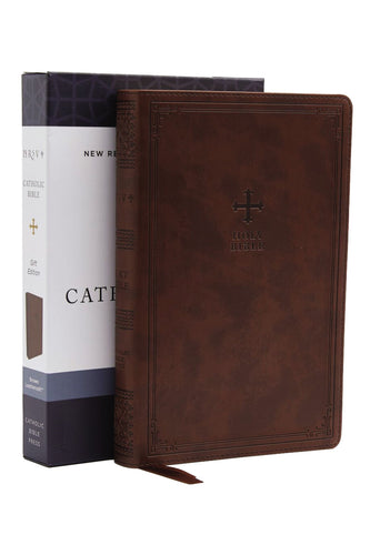 NRSV Catholic Gift Bible (Comfort Print)-Brown Leathersoft
