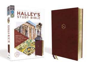 NIV Halley's Study Bible (Comfort Print)-Burgundy Leathersoft