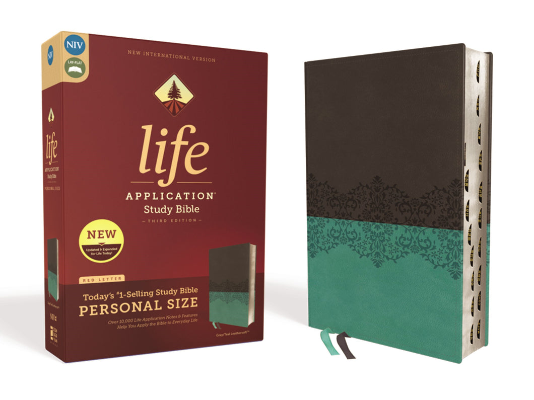 NIV Life Application Study Bible/Personal Size (Third Edition)-Gray/Teal Leathersoft Indexed