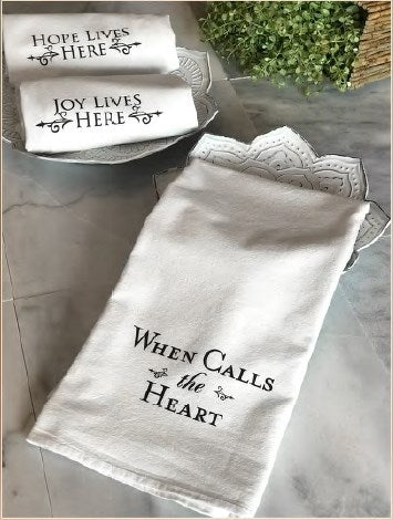 Tea Towel-When Calls The Heart-Contemporary Black (Set Of 3) (30