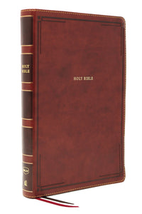 NKJV Thinline Bible/Giant Print (Comfort Print)-Brown Leathersoft