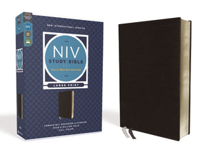 NIV Study Bible/Large Print (Fully Revised Edition) (Comfort Print)-Black Bonded Leather