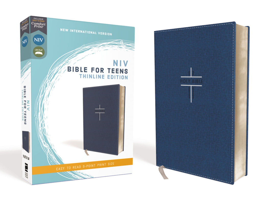 NIV Thinline Bible For Teens (Comfort Print)-Blue Leathersoft