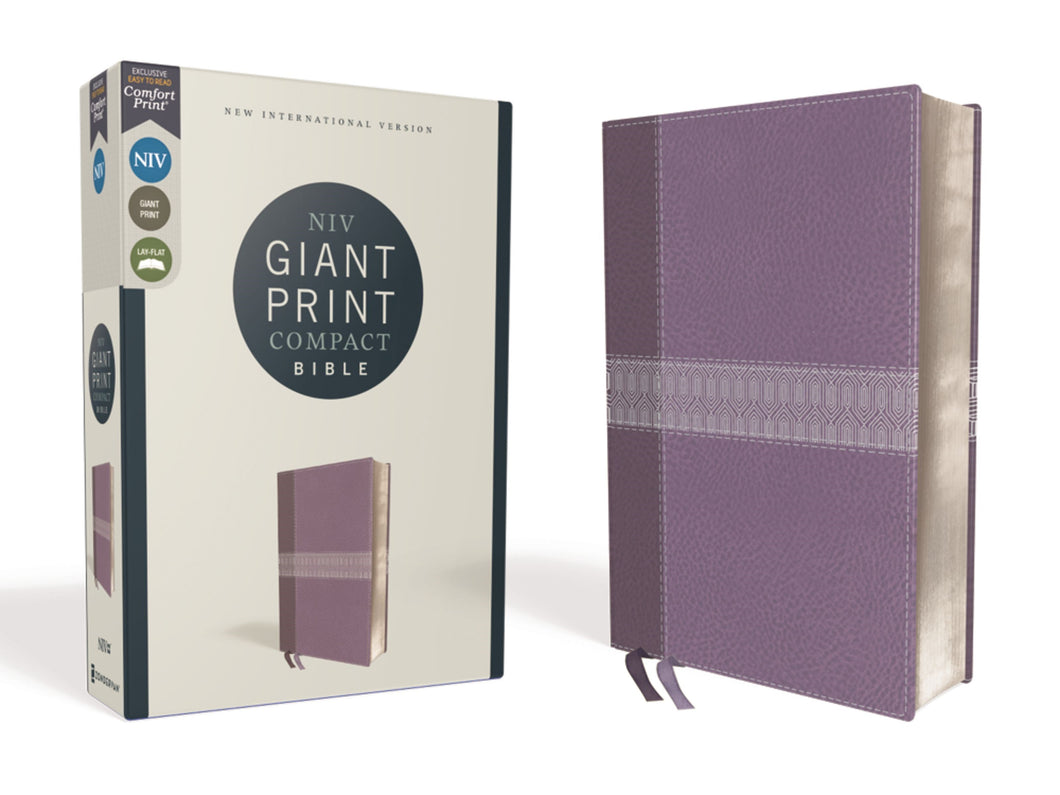 NIV Giant Print Compact Bible (Comfort Print)-Purple Leathersoft