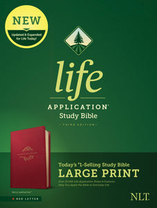 NLT Life Application Study Bible/Large Print (Third Edition) (RL)-Berry LeatherLike