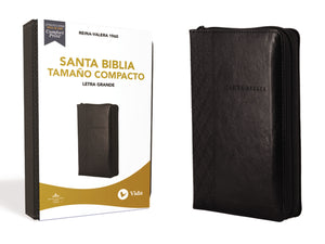 Spanish-RVR 1960 Large Print Compact Bible (Santa Biblia Letra Grande/Tamano Compacto)-Black Leathersoft