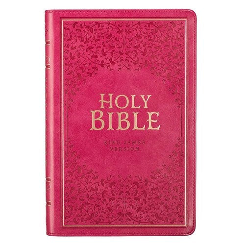 KJV Deluxe Gift Bible-Pink Faux Leather Indexed