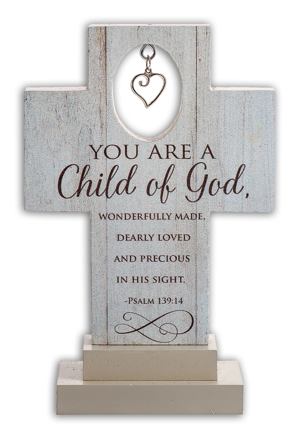 Cross-Standing-Child Of God w/Heart Charm (6