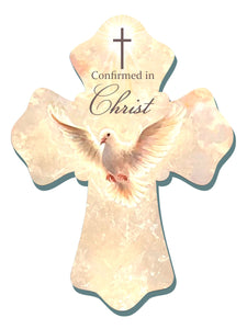 Wall Cross-Dove/Confirmed In Christ (6" x 8")