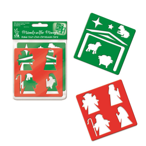 Christmas Stencil Set: Design Your Own Card (Set Of 2) (Pack Of 12)