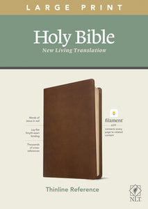 NLT Large Print Thinline Reference Bible/Filament Enabled Edition-Rustic Brown LeatherLike