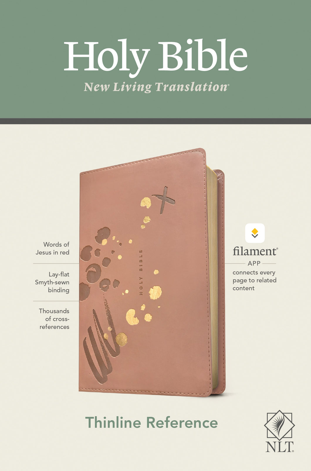 NLT Thinline Reference Bible/Filament Enabled Edition-Pink LeatherLike