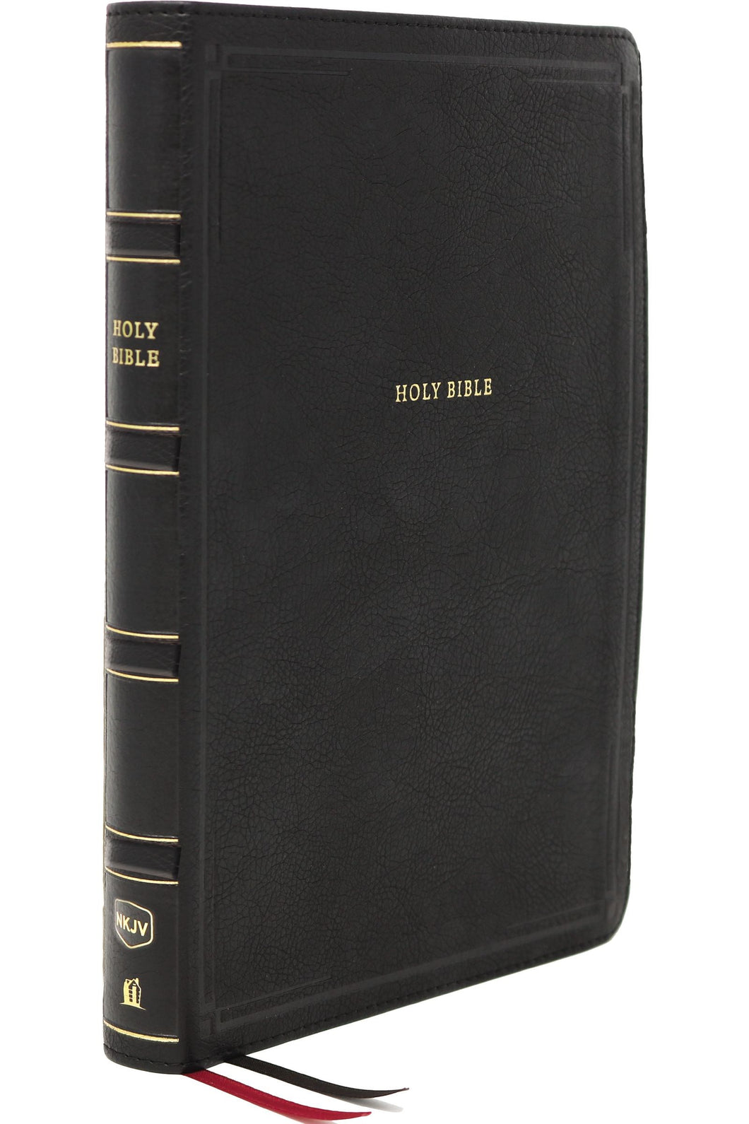 NKJV Deluxe Thinline Reference Bible (Comfort Print)-Black Leathersoft