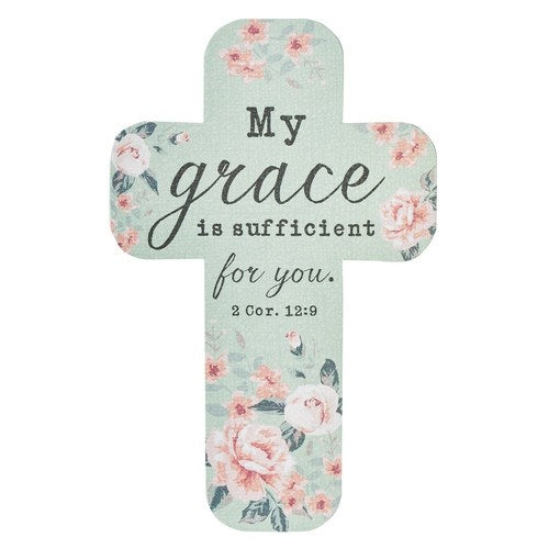 Bookmark-Cross-My Grace Is Sufficient/Pastel (Pack Of 12)