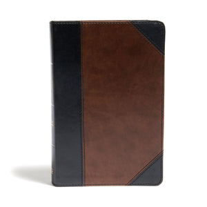 CSB Large Print Personal Size Reference Bible-Black/Brown LeatherTouch