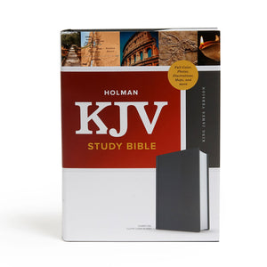 KJV Study Bible (Full-Color)-Charcoal Cloth-Over-Board