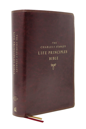 NASB Charles F. Stanley Life Principles Bible (2nd Edition) (Comfort Print)-Burgundy Leathersoft