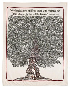 Throw Blanket-Tree Of Life (Proverbs 3:18)-Plush ( 50" x 60") (#32161)