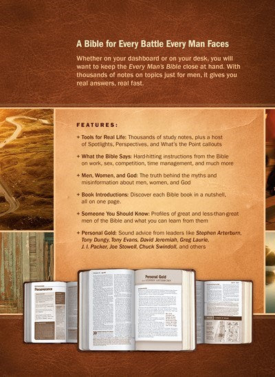 NIV Every Man's Bible/Large Print (Deluxe Explorer Edition)-Rustic Brown LeatherLike
