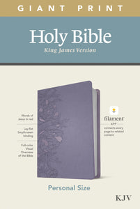 KJV Personal Size Giant Print Bible/Filament Enabled-Peony Lavender LeatherLike
