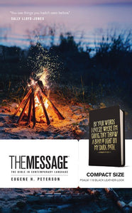 The Message Bible Compact-Black Leather-Look
