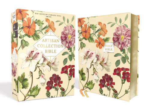 NASB Artisan Collection Bible (Comfort Print)-Almond Floral Leathersoft