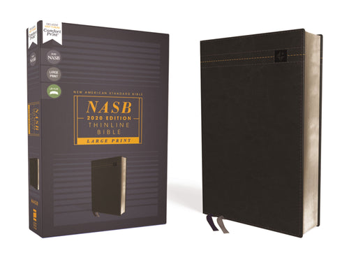 NASB Thinline Bible/Large Print-Black Leathersoft