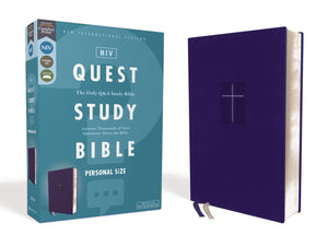 NIV Quest Study Bible/Personal Size (Comfort Print)-Blue Leathersoft