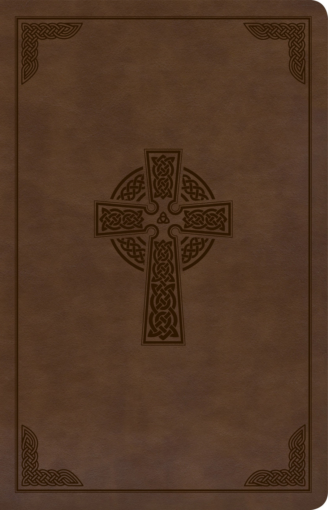 KJV Large Print Personal Size Reference Bible-Brown Celtic Cross LeatherTouch Indexed