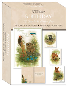 Card-Boxed-Shared Blessings-Birthday-Baby Animals (Box Of 12)