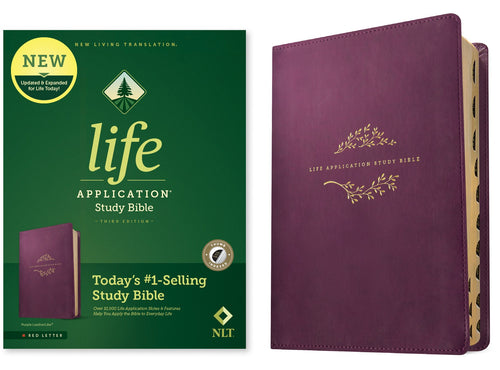 NLT Life Application Study Bible (Third Edition)-RL-Purple LeatherLike Indexed